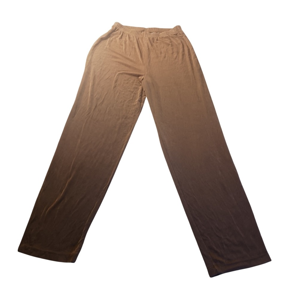 Slinky Brand Straight Leg Lounge Pants‎ 002 Womens S Brown Tan Minimalist Y2K